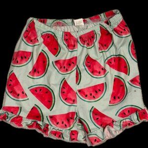 EUC Mint Watermelon Print Ruffle Shorts kids 3-5yrs